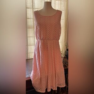 SIREN LILY Women Pink Lace Dress Scoop Neck 1X